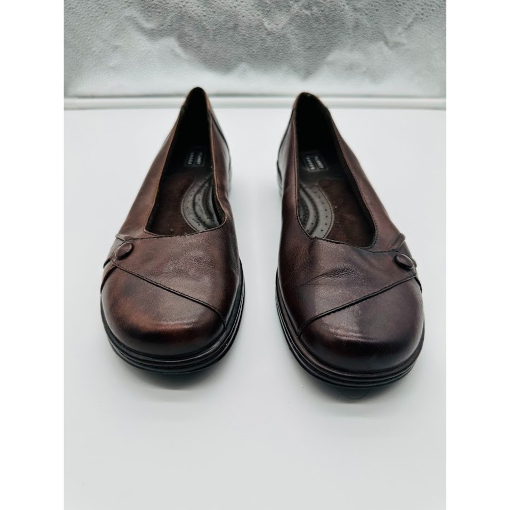 Planet Shoes Women 7.5 Brown Leather Flats Comfort Slip On Casual Work Low Heel
